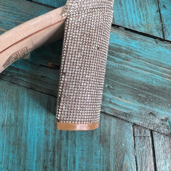 Jeffrey Campbell Lindsay Rhinestone Ankle Strap Sandals Size 8.5 Glam Feminine - Picture 7 of 16